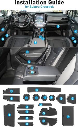 ملحقات البطانة لملحقات Subaru Crosstrek 2024 2025 ملحقات Subaru Impreza، بطانة حامل أكواب مخصصة، بطانات وحدة التحكم المركزية، بطانات جيب داخلية غير قابلة للانزلاق 18 قطعة (برتقالي) in Saudi Arabia