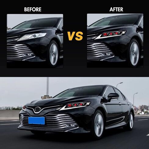 المصابيح الأمامية / المصابيح الأمامية ثلاثية الشعاع لـ 2018-2024 Toyota Camry XSE / XLE / LE / SE Nightshade AWD المصابيح الأمامية الهجينة ملحقات إضاءة الرأس الرسوم المتحركة المتسلسلة استبدال مخصص (أحمر) in Saudi Arabia