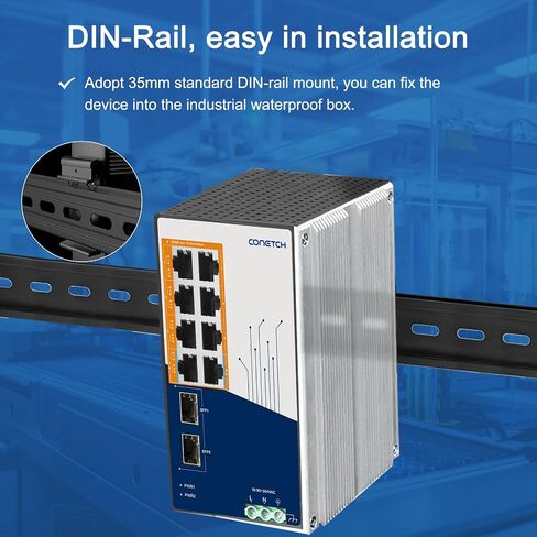 10 Port PoE Switch ( 6 PoE+ Ports, 2 POE++Ports@60W, 2 UP-Link Ports), Unmanaged, IEEE802.3af/at/bt, 120W High Power Output, Plug & Play, Fanless & Metal Design, 10/100 Mbps Adaptive in Saudi Arabia