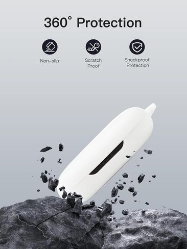 غطاء حافظة Anker Soundcore AeroFit 2 مع مجموعة منظف، غطاء حافظة من السيليكون الناعم مع سلسلة مفاتيح وحبل قصير، حافظة واقية كاملة للرجال والنساء - أسود in Kuwait
