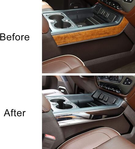 Voodonala for 2014-2018 Chevy Silverado GMC Sierra Center Console Side Gear Shift Trim Accessories, ABS Carbon Fiber 2pcs in Kuwait