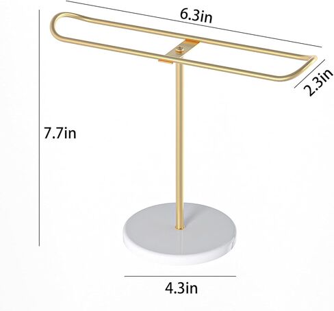 Julysky Metal Headband Holder,Headband Display Stand,Bracelet Holder, Claw Clip Organizer, Gold Headband Organizer, Hair Accessories Organizer Storage, Hair Tie Organizer for Women(White and Gold) in Saudi Arabia