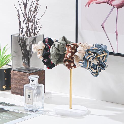 Julysky Metal Headband Holder,Headband Display Stand,Bracelet Holder, Claw Clip Organizer, Gold Headband Organizer, Hair Accessories Organizer Storage, Hair Tie Organizer for Women(White and Gold) in Saudi Arabia