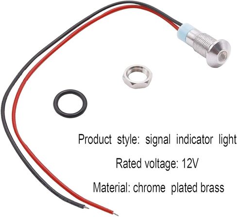 mxuteuk 5 Pcs 12V-24V 6mm 1/4" LED Metal Indicator Light Raised Head Waterproof Signal Lamp Red Yellow Blue Green White with Wire for Car Truck Boat in Saudi Arabia