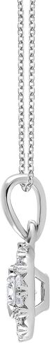 0.50-1.00 Carat Diamond, 14K White Gold Prong Set Round Cut Lab-Grown Diamond Pendant with Chain Necklace (J, VS-SI2) Fine Jewelry for Women| Gift Box Included in Saudi Arabia
