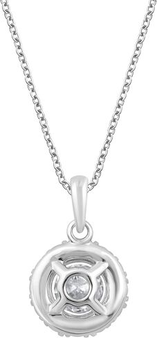 0.50-1.00 Carat Diamond, 14K White Gold Prong Set Round Cut Lab-Grown Diamond Pendant with Chain Necklace (J, VS-SI2) Fine Jewelry for Women| Gift Box Included in Saudi Arabia