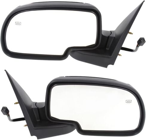 For Chevy Silverado 1500 1999 2000 2001 2002 Door Mirror Passenger Side | Power Remote | Heated | Chrome | Replacement For 335-5401R3ECH, 15179830 | GM1321173 in Saudi Arabia