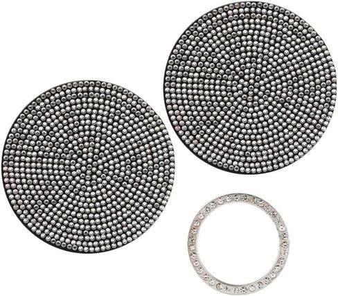 قطعتان من قواعد أكواب السيارة، قواعد أكواب السيارة من حجر الراين لحاملات الأكواب، مقاومة للصدمات، عازل للحرارة، مع حلقة زر إشعال السيارة، مناسبة لمعظم السيارات الشائعة (أبيض) in Kuwait