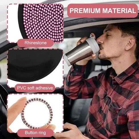 قطعتان من قواعد أكواب السيارة، قواعد أكواب السيارة من حجر الراين لحاملات الأكواب، مقاومة للصدمات، عازل للحرارة، مع حلقة زر إشعال السيارة، مناسبة لمعظم السيارات الشائعة (أبيض) in Kuwait