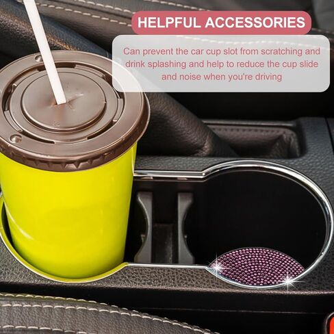 قطعتان من قواعد أكواب السيارة، قواعد أكواب السيارة من حجر الراين لحاملات الأكواب، مقاومة للصدمات، عازل للحرارة، مع حلقة زر إشعال السيارة، مناسبة لمعظم السيارات الشائعة (أبيض) in Kuwait