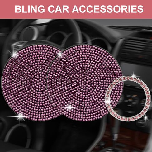 قطعتان من قواعد أكواب السيارة، قواعد أكواب السيارة من حجر الراين لحاملات الأكواب، مقاومة للصدمات، عازل للحرارة، مع حلقة زر إشعال السيارة، مناسبة لمعظم السيارات الشائعة (أبيض) in Kuwait