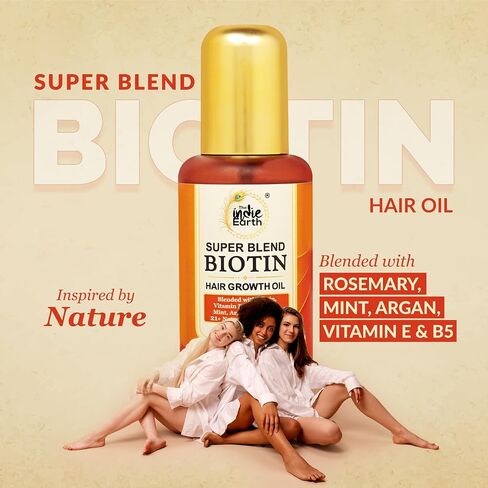 The Indie Earth Rosemary Mint & Biotin Hair Serum Formulated With Biotin, Hyaluronic Acid, Baobab Protein, Rosemary, Mint & Other 22+ Natural Herbs and Extracts 60 ml in Saudi Arabia