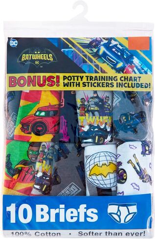 DC Comics Boys' Exclusive Batwheels 100% Cotton Briefs with Batmobile, Redbird & Battruck, 2/3t & 4t in Saudi Arabia