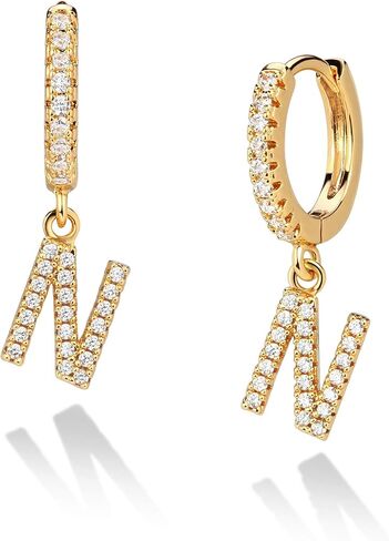 VACRONA Women Gold Hoop Earrings Huggie Initial Sleeper 14K Gold Plated Small Hypoallergenic Personalized Letter Jewelry Gift A-Z in Kuwait