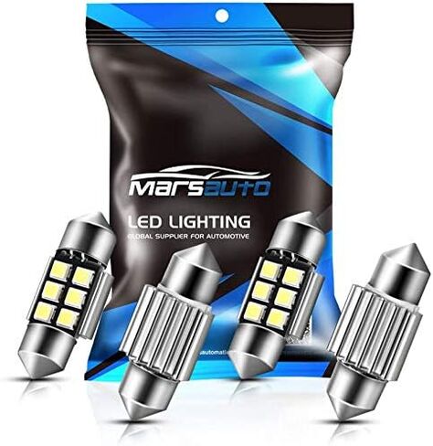Marsauto DE3175 LED Bulb 31mm Festoon LED Bulbs White 1.2inch Super Bright 300LM 6500K 2835SMD 3175 DE3021 3022 3021 for Car Interior Dome Map License Plate Lights, count 4 (Pack of 1) in Saudi Arabia