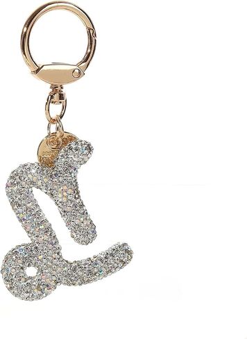 Rhinestone Zodiac Sign Horoscope Charms Key Ring 12 Constellation Astrology Key Chain for Women Girls Birthday Jewelry in Kuwait