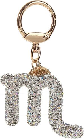 Rhinestone Zodiac Sign Horoscope Charms Key Ring 12 Constellation Astrology Key Chain for Women Girls Birthday Jewelry in Kuwait