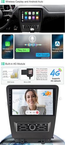 ASURE Android Car Stereo Radio for Ford Mustang 2010-2014,10.1 inch 4Core 2G+32G Car GPS Navigation Head Unit with Wireless Carplay,Android Auto,1280x720 HD Touchscreen Multimedia Player in Saudi Arabia
