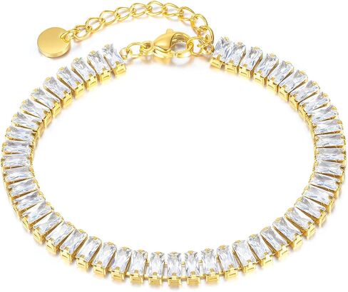 Womens Pearl Link Chain Bracelet, Stainless Steel CZ Stone Dainty Bracelet Trendy,Wedding Birthday Jewelry Gifts in Saudi Arabia