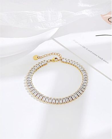 Womens Pearl Link Chain Bracelet, Stainless Steel CZ Stone Dainty Bracelet Trendy,Wedding Birthday Jewelry Gifts in Saudi Arabia