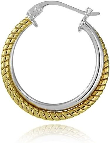 Sterling Silver Polished Twist Round Hoop Earrings, 20mm or 25mm in Kuwait