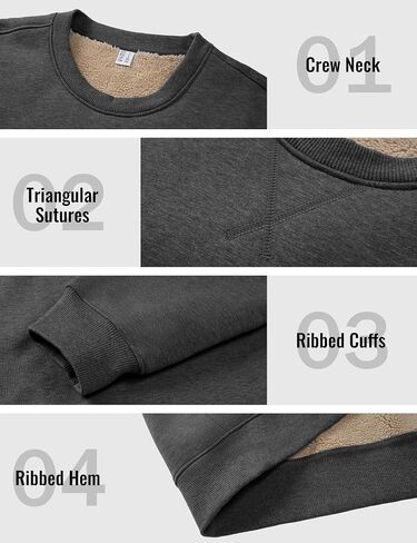 MAGCOMSEN بلوزات الشتاء النسائية شيربا اصطف Crewneck كنزة صوف دافئة عادية الوزن الثقيل كم طويل بلايز in Kuwait