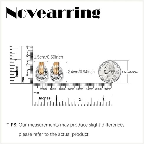مكتنزة الذهب/الفضة أقراط للنساء العصرية عقدة ربط أقراط الهندسة قطرة استرخى أقراط بيان أقراط خاتم هدايا مجوهرات أنيقة in Kuwait