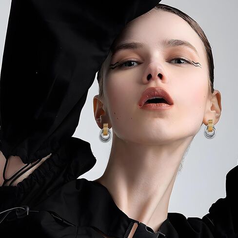 مكتنزة الذهب/الفضة أقراط للنساء العصرية عقدة ربط أقراط الهندسة قطرة استرخى أقراط بيان أقراط خاتم هدايا مجوهرات أنيقة in Kuwait