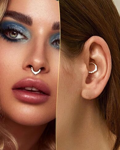 COCHARM Minimalist Petal Septum Rings 16G Septum Jewelry 8/10MM Helix Daith Earrings for Women 316L Stainless Steel Helix Daith Piercing Jewelry in Saudi Arabia