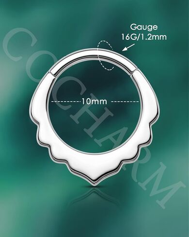 COCHARM Minimalist Petal Septum Rings 16G Septum Jewelry 8/10MM Helix Daith Earrings for Women 316L Stainless Steel Helix Daith Piercing Jewelry in Saudi Arabia