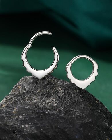 COCHARM Minimalist Petal Septum Rings 16G Septum Jewelry 8/10MM Helix Daith Earrings for Women 316L Stainless Steel Helix Daith Piercing Jewelry in Saudi Arabia