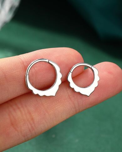 COCHARM Minimalist Petal Septum Rings 16G Septum Jewelry 8/10MM Helix Daith Earrings for Women 316L Stainless Steel Helix Daith Piercing Jewelry in Saudi Arabia