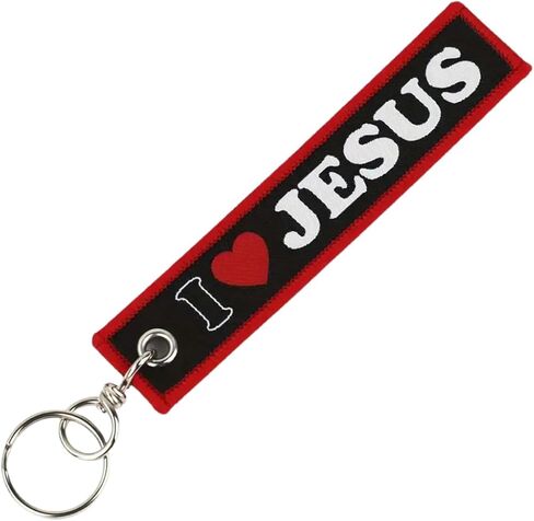 I (heart) Love Jesus Christian Bible Catholic God Faith Church Keychain Key Tag Chain Fob Ring Carabiner Key Chain in Saudi Arabia