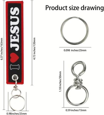 I (heart) Love Jesus Christian Bible Catholic God Faith Church Keychain Key Tag Chain Fob Ring Carabiner Key Chain in Saudi Arabia