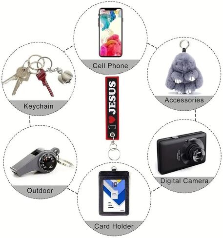 I (heart) Love Jesus Christian Bible Catholic God Faith Church Keychain Key Tag Chain Fob Ring Carabiner Key Chain in Saudi Arabia