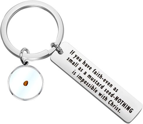 SEIRAA Mustard Seed Keychain Christian Jewelry Motivational and Religious Gift for Loved Ones in Kuwait