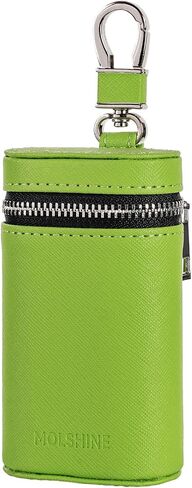 MOLSHINE Universal Leather Faraday Car Key Case, Car RFID Signal Blocking Key Fob Protector, Stylish Anti-Theft Car Key Pouch, Anti-Hacking Case Blocker, Jammer Signal Blocker (Green) in Saudi Arabia