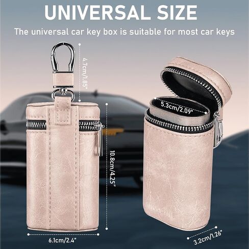 MOLSHINE Universal Leather Faraday Car Key Case, Car RFID Signal Blocking Key Fob Protector, Stylish Anti-Theft Car Key Pouch, Anti-Hacking Case Blocker, Jammer Signal Blocker (Green) in Saudi Arabia