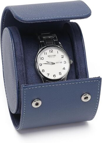 Watch Box Travel Case Organizer : Watch Case for Men Watch Holder Organizer Storage Leather Roll Watch Box Watch Collection Saffiano Leather (Black, 3 Slot) in Saudi Arabia