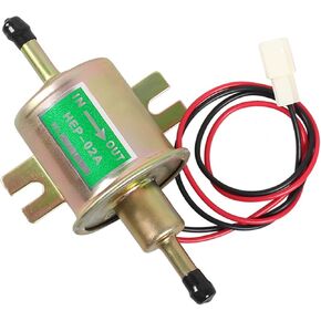 Augeny 12V Electric Fuel Pump, HEP-02A Universal Inline Gas Diesel Gasoline Transfer Fuel Pump, Metal Heavy Duty Transfer Fuel Pump for Lawn Mower Carburetor Gas Diesel Engine