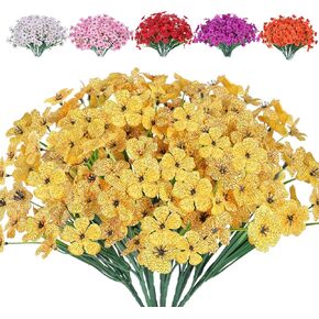 20 Pcs Outdoor Artificial Flowers UV Resistant -Fake Outdoor Flowers for Planter Outdoors -Faux Plastic Flowers for Outdoors Fake Flowers Bulk for Garden Window Box Front Porch Patio Decoration (Red)