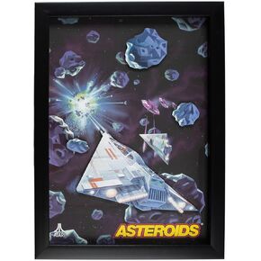Official Atari 3D Gaming Wall Art, Authentic Cartridges Collection for Gaming Setup, Gaming Wallpaper, Gaming Room Decor and Gaming Wall Stickers, Black Frame - ThumbsUp!