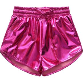 Girls Metallic Shorts Sparkly Shinly Dance Hot Pants Kids Glitter Gymnastics Shorts