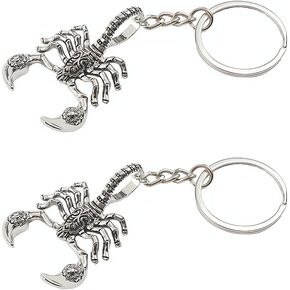 Ximimark 2 PCS Film Creative Antique Silver Scorpion King Key Chain Accessories Car Key Buckle Animal Key Ring Key Pendant Jewelry Men Fashion