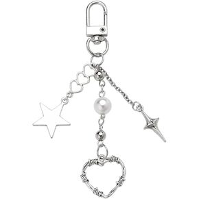 Bow Bag Charms for Handbags Purse Charm for Women Girls Heart Pearl Charm for Backpack Accessories for Women Bag Accessories in Kuwait