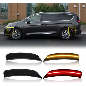 4PCS Smoked Lens LED Side Marker Lamp Replacement for Voyager 6th Gen 2020-2022, Pacifica 2017-2022, Driver & Passenger Fender Marker Parking Position Light Assembly