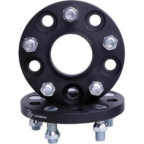 VLAOSCHI Black Forged 5x4.5 Hubcentric Wheel Spacers 1.25 Inch with 14x1.5 Studs 70.5mm Hub Bore, 5 Lug Wheel Spacer 5x114.3 Compatible with Mustang 2015-2024 | Explorer 2020-2024 - Pack of 2
