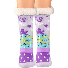 LilGift ARAD Fluffy Thermal Sherpa Slipper Socks-Themed Socks-Cactus Kiss Me