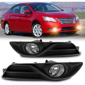 Fog Lights Assembly Replacement For 2013-2015 Nissan Sentra with H11 12V 55W Halogen Bulbs Included Switch And Wiring Kit(Clear Lens)