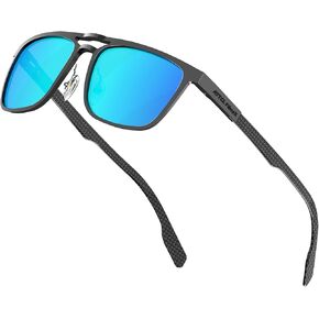ATTCL Square Polarized Sunglasses Men: UV Protection FibraX Carbon Sunglass for Driving, Fishing, Travel, Mens Shades
